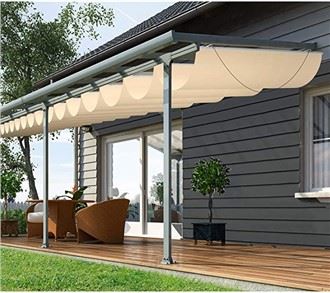 Pergola sissetõmmatava varjuga markiispuri